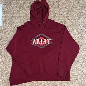Ariat Maroon Hoodie with Geometric Pattern